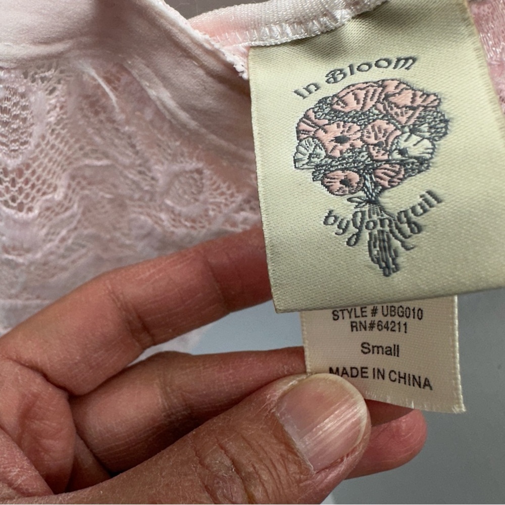 In Bloom by Jonquil Pink Lace Chemise Slip Dress Nightgown Sleepwear Lingerie - Picture 3 of 4